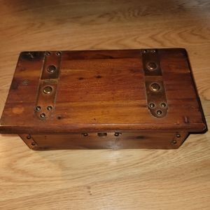 Vintage Cedar and Brass Jewelry Box